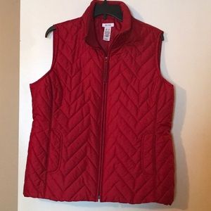 Red quilted vest